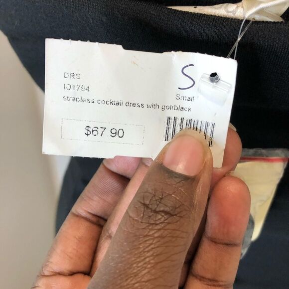 NWT Ina black and gold sequin strapless mini dress - Picture 10 of 14